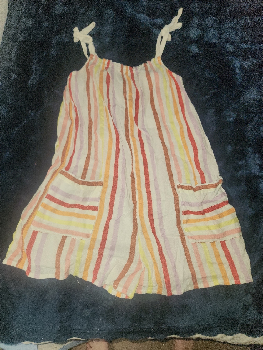 aerie Pastel Striped Tie-Shoulder Romper - Picture 3 of 8